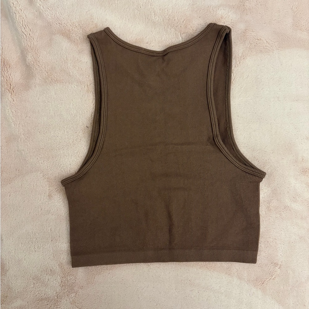 H&M Divided Ribbed Brown Top - Picture 3 of 4